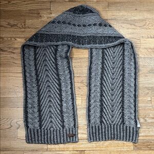 Timberland Black and Gray Knit Unisex Scarf